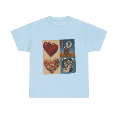 Vintage Love Unisex Heavy Cotton Tee - Casual Retro Graphic T-Shirt