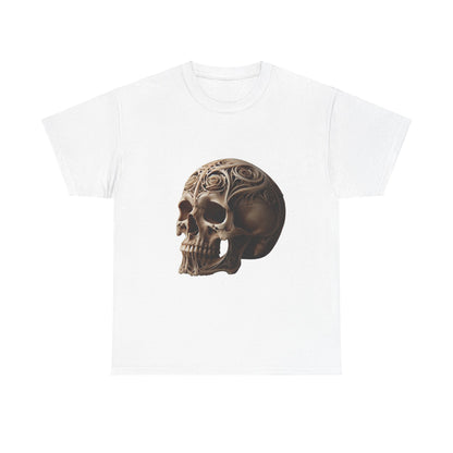 Skull Art Unisex Heavy Cotton Tee - Edgy Graphic T-Shirt for Casual Wear