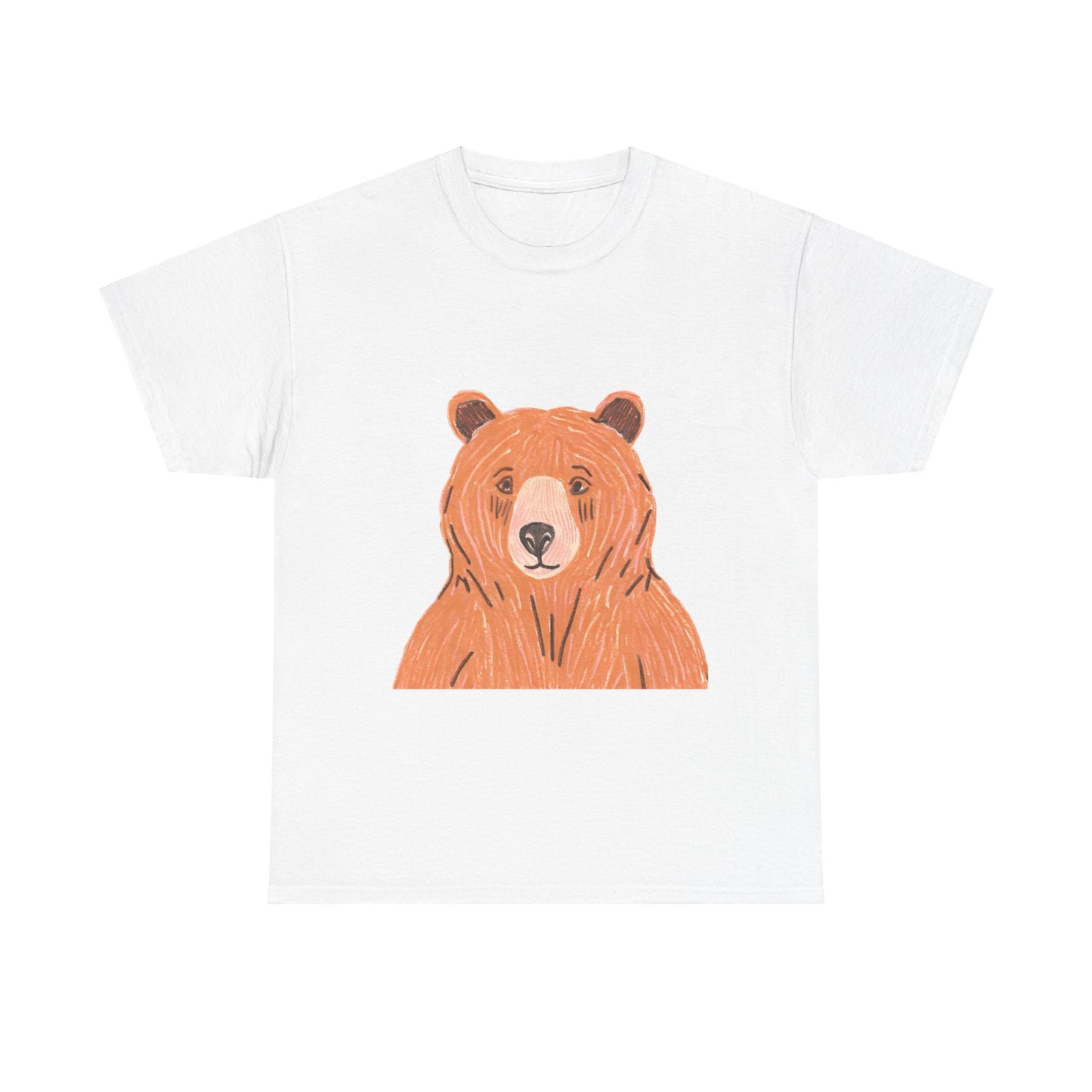 Bear Graphic Unisex Heavy Cotton Tee - Nature Lover's T-Shirt