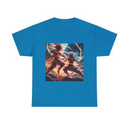 Epic Battle Unisex Heavy Cotton Tee - Vibrant Anime Design