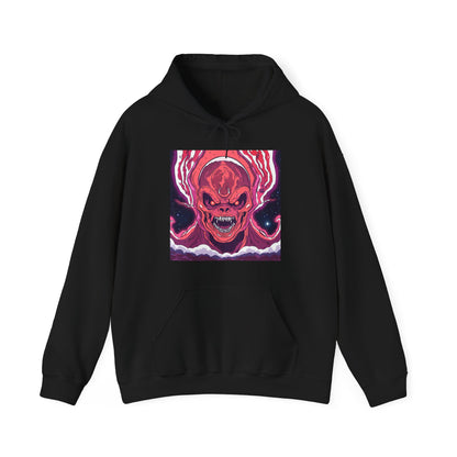 Unisex Heavy Blend™ Hooded Sweatshirt - Fiery Demon Design for Casual Wear