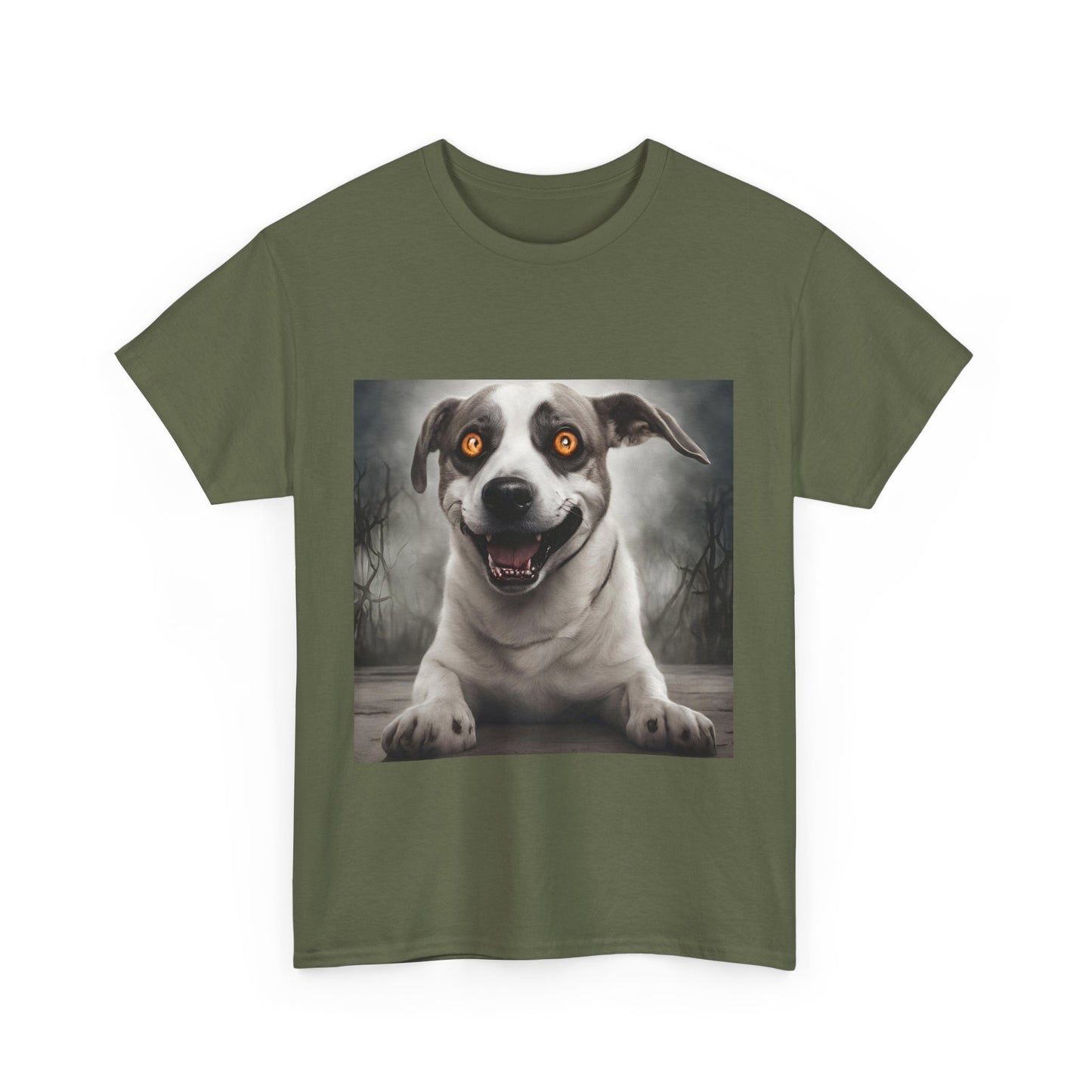 Creepy Dog Graphic Unisex Heavy Cotton Tee - Perfect for Dog Lovers