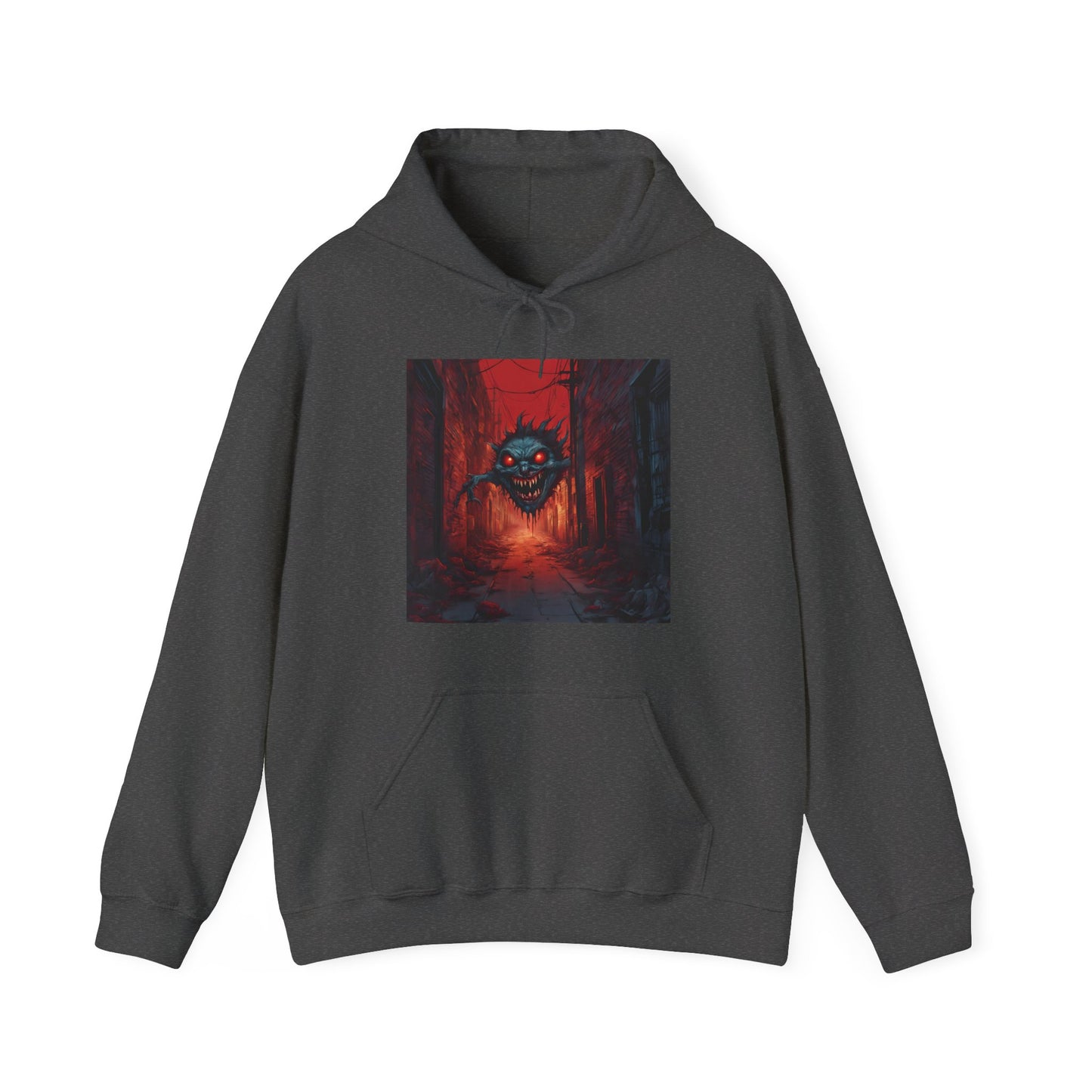 Unisex Heavy Blend™ Hooded Sweatshirt - Spooky Monster Design for Fall and Halloween