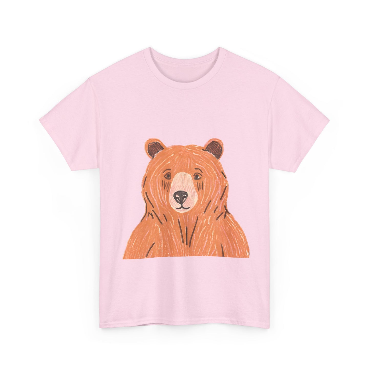 Bear Graphic Unisex Heavy Cotton Tee - Nature Lover's T-Shirt