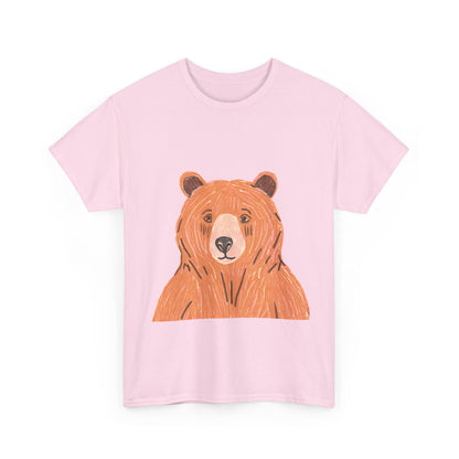 Bear Graphic Unisex Heavy Cotton Tee - Nature Lover's T-Shirt