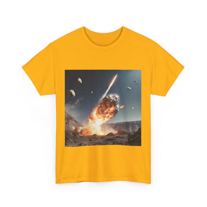 Asteroid Impact Unisex Heavy Cotton Tee - Space Explosion Graphic T-Shirt