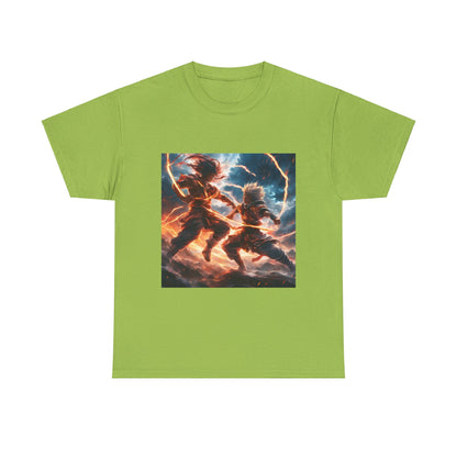 Epic Battle Unisex Heavy Cotton Tee - Vibrant Anime Design