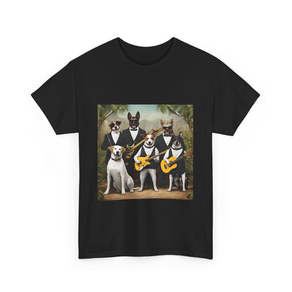 "Swingin' Tails" Unisex Heavy Cotton Tee - Fun Dog Band Graphic Tee