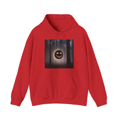 Smiley Moon Unisex Hoodie - Cozy Forest Vibes