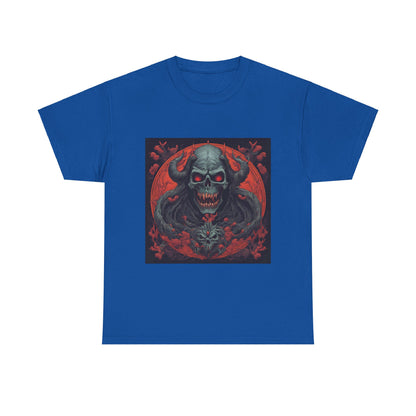 Gothic Skull Unisex Heavy Cotton Tee - Spooky Vintage Design for Halloween Enthusiasts