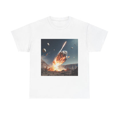 Asteroid Impact Unisex Heavy Cotton Tee - Space Explosion Graphic T-Shirt