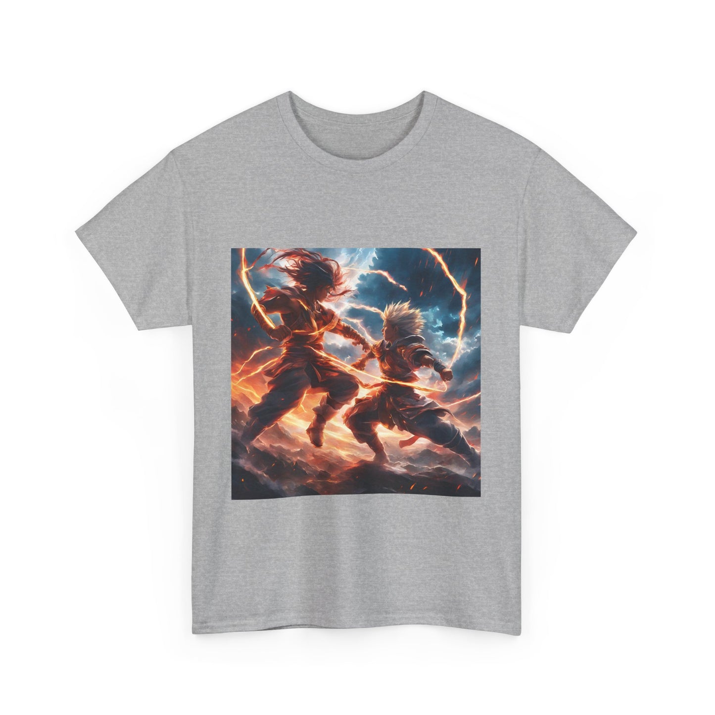 Epic Battle Unisex Heavy Cotton Tee - Vibrant Anime Design