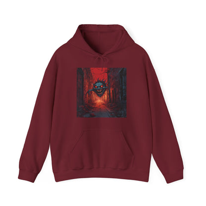 Unisex Heavy Blend™ Hooded Sweatshirt - Spooky Monster Design for Fall and Halloween