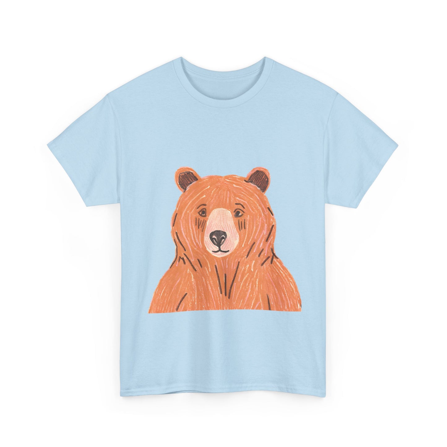 Bear Graphic Unisex Heavy Cotton Tee - Nature Lover's T-Shirt