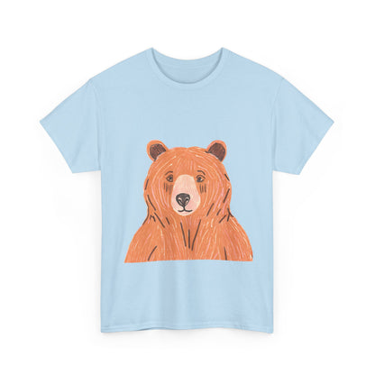 Bear Graphic Unisex Heavy Cotton Tee - Nature Lover's T-Shirt