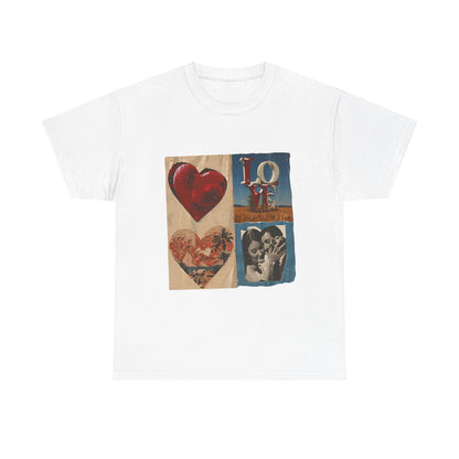 Vintage Love Unisex Heavy Cotton Tee - Casual Retro Graphic T-Shirt