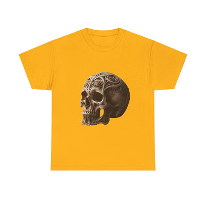 Skull Art Unisex Heavy Cotton Tee - Edgy Graphic T-Shirt for Casual Wear