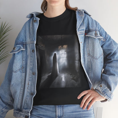 Unisex Heavy Cotton Tee - Eerie Ghostly Figure Art