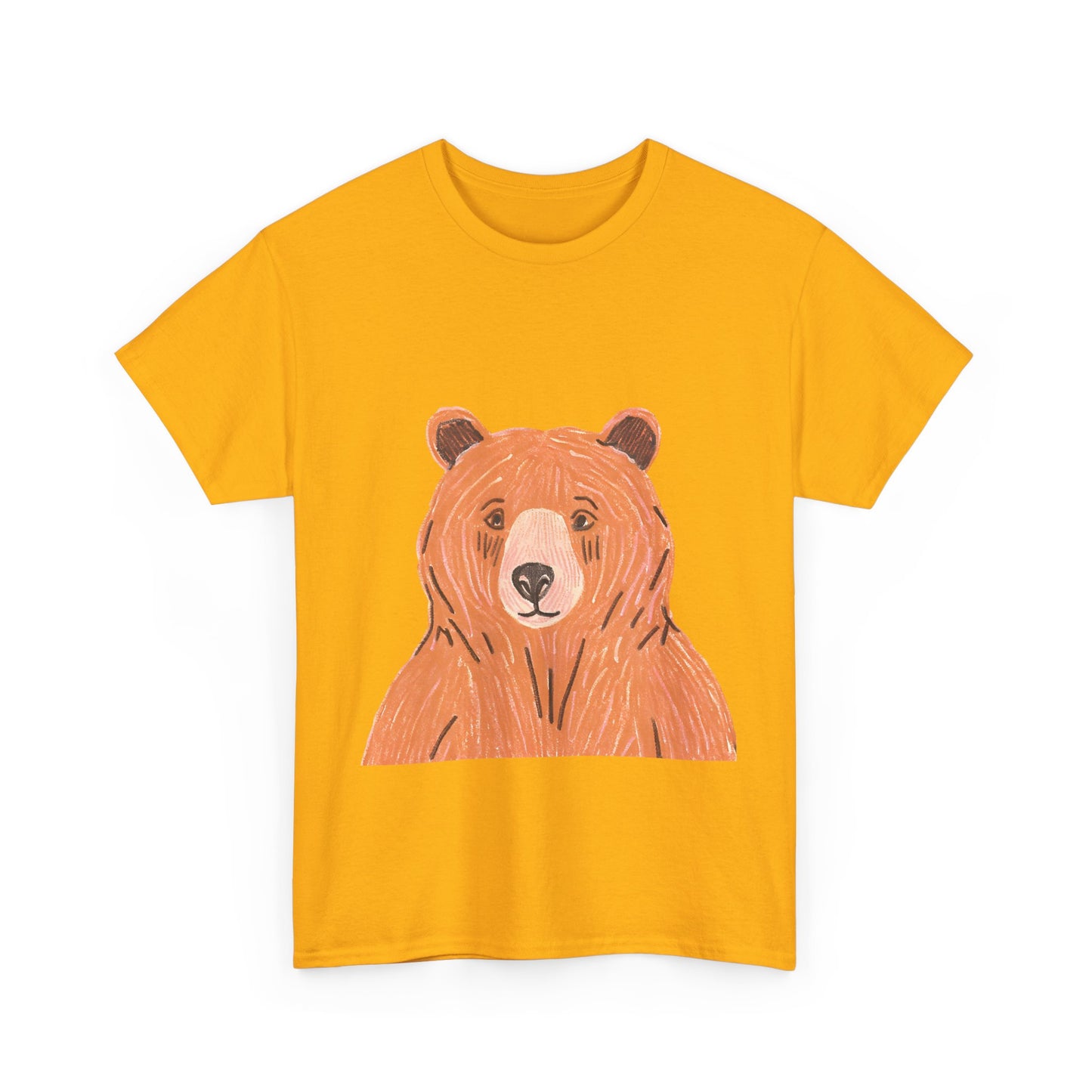 Bear Graphic Unisex Heavy Cotton Tee - Nature Lover's T-Shirt