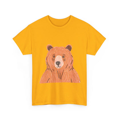 Bear Graphic Unisex Heavy Cotton Tee - Nature Lover's T-Shirt