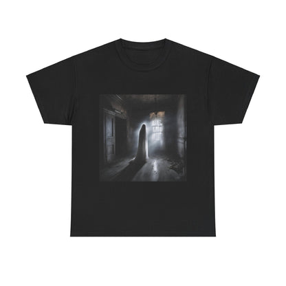 Unisex Heavy Cotton Tee - Eerie Ghostly Figure Art