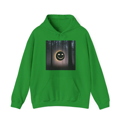 Smiley Moon Unisex Hoodie - Cozy Forest Vibes