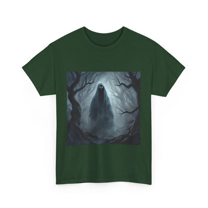 Unisex Heavy Cotton Tee - Spooky Ghost Vibes Graphic T-Shirt