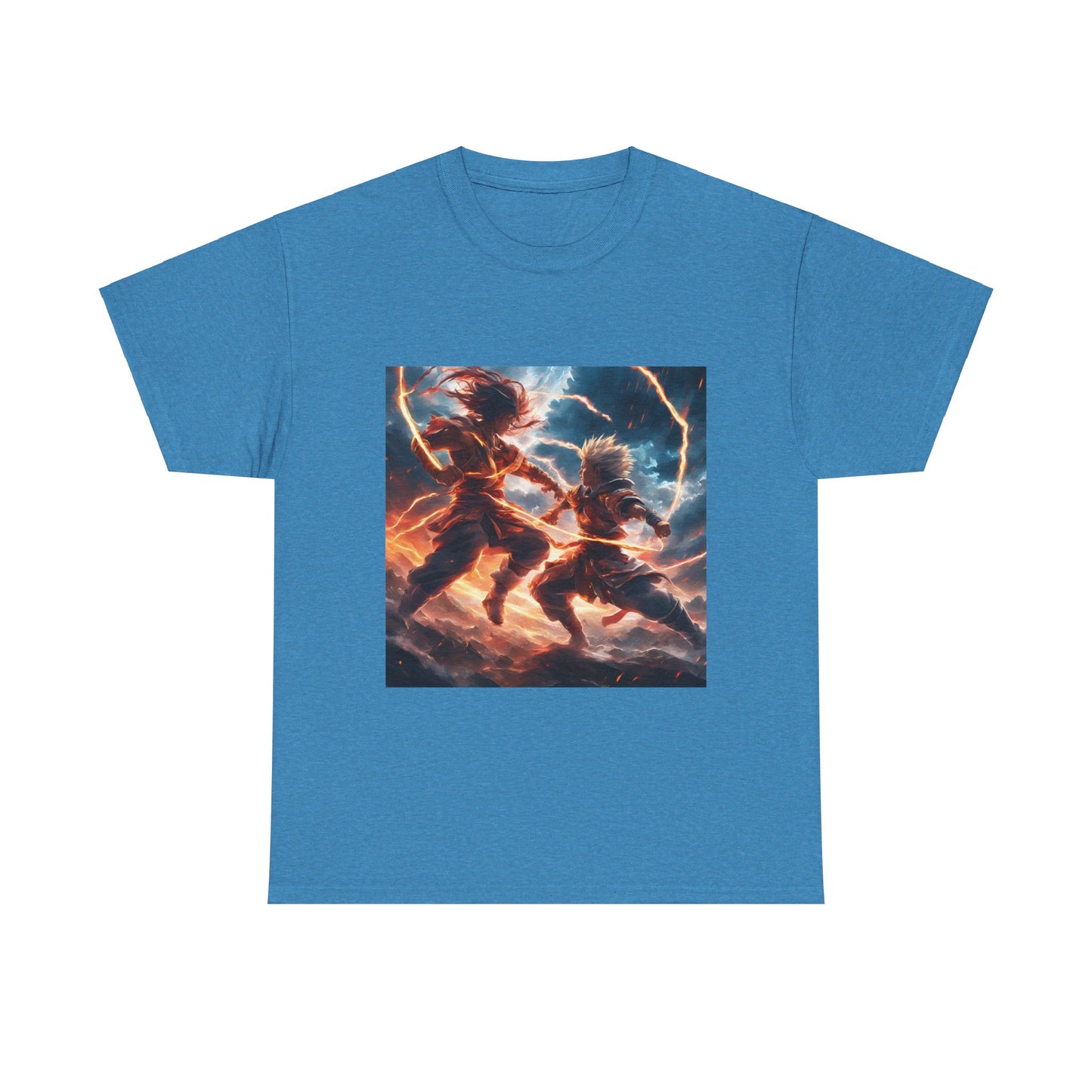 Epic Battle Unisex Heavy Cotton Tee - Vibrant Anime Design