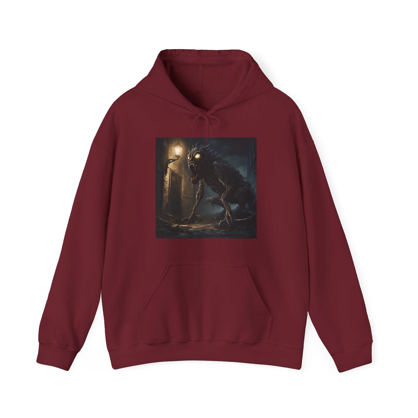 Unisex Heavy Blend™ Hooded Sweatshirt - Dark Creature Design for Halloween & Cozy Nights