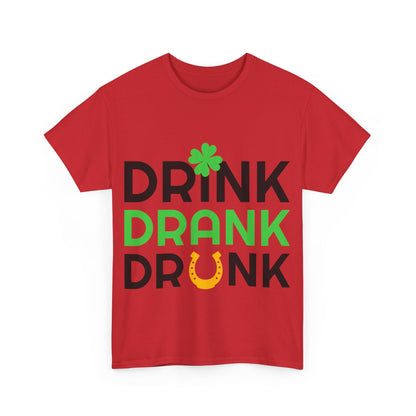 St. Patrick's Day Fun Unisex Tee - Drink Drank Drunk Design