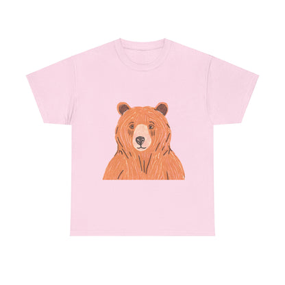 Bear Graphic Unisex Heavy Cotton Tee - Nature Lover's T-Shirt