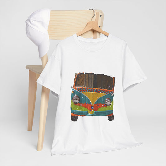 Colorful Vintage VW Bus Unisex Heavy Cotton Tee - Perfect for Road Trip Lovers