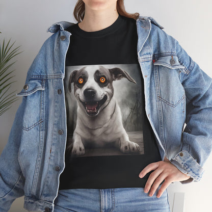 Creepy Dog Graphic Unisex Heavy Cotton Tee - Perfect for Dog Lovers