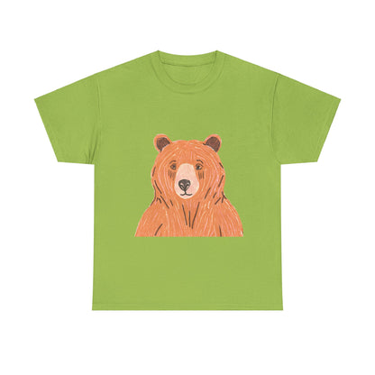 Bear Graphic Unisex Heavy Cotton Tee - Nature Lover's T-Shirt