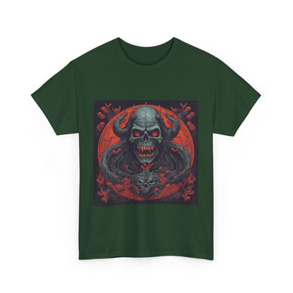 Gothic Skull Unisex Heavy Cotton Tee - Spooky Vintage Design for Halloween Enthusiasts