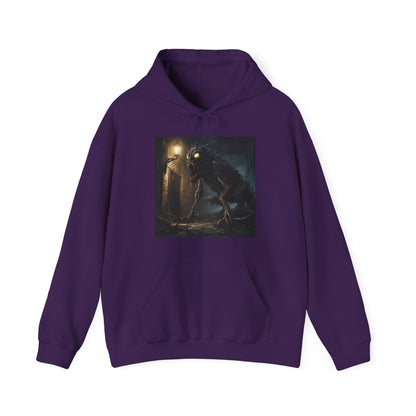 Unisex Heavy Blend™ Hooded Sweatshirt - Dark Creature Design for Halloween & Cozy Nights