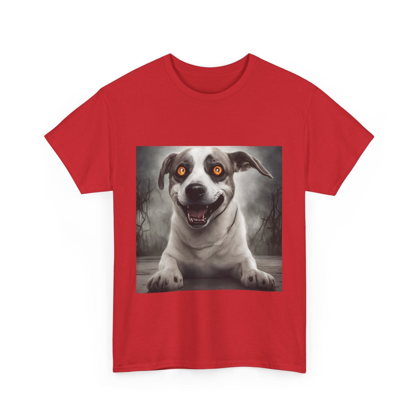 Creepy Dog Graphic Unisex Heavy Cotton Tee - Perfect for Dog Lovers