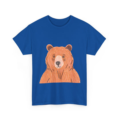 Bear Graphic Unisex Heavy Cotton Tee - Nature Lover's T-Shirt