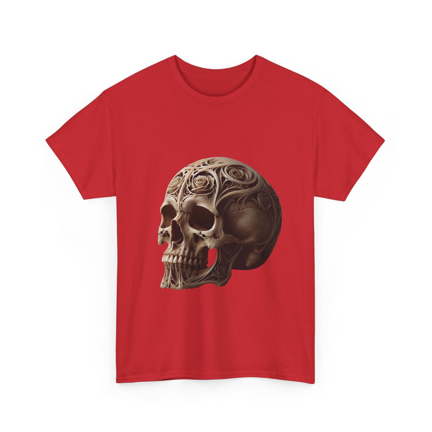 Skull Art Unisex Heavy Cotton Tee - Edgy Graphic T-Shirt for Casual Wear