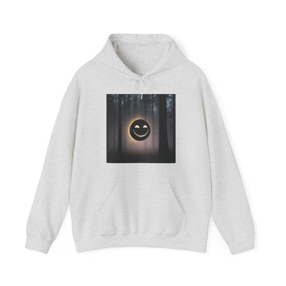 Smiley Moon Unisex Hoodie - Cozy Forest Vibes