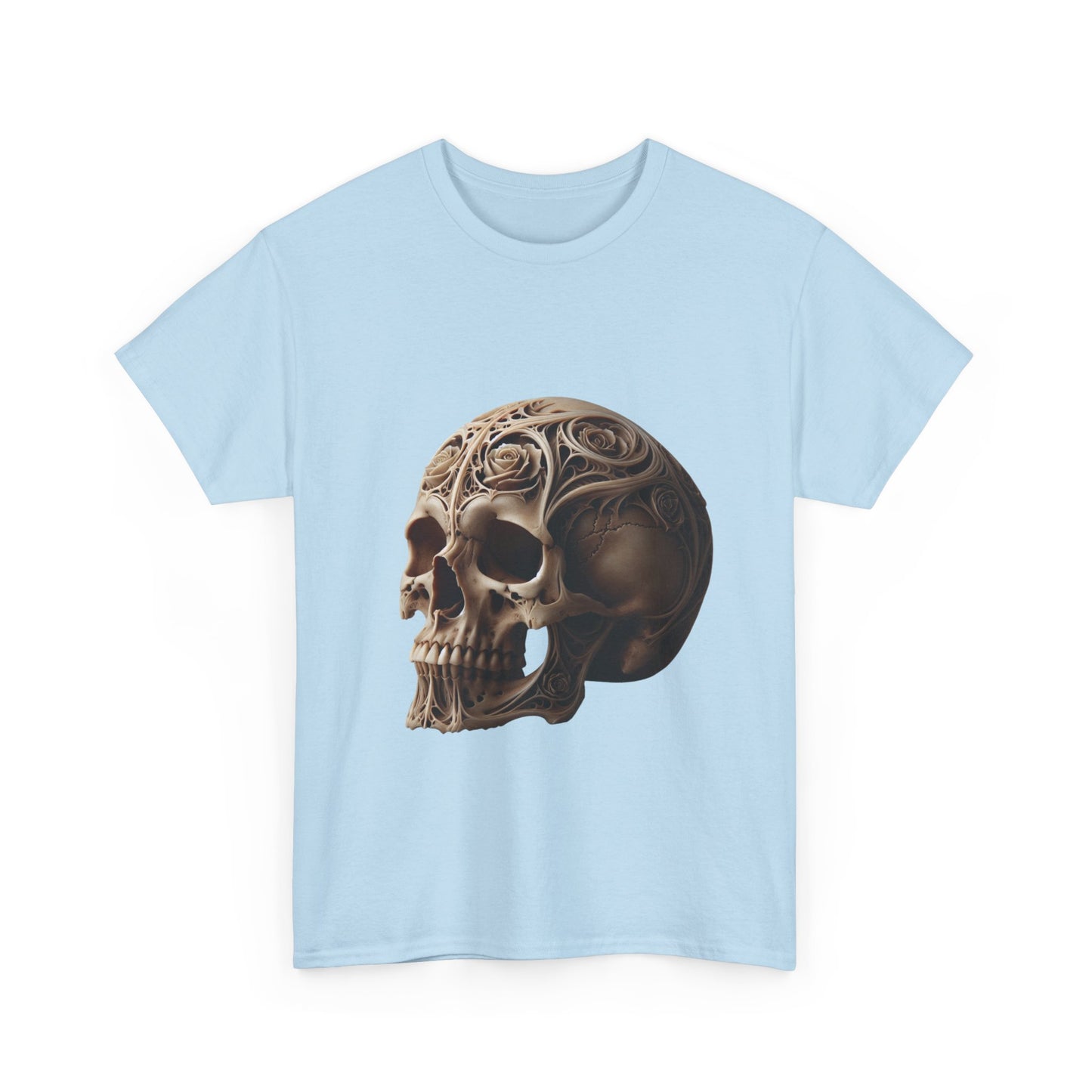 Skull Art Unisex Heavy Cotton Tee - Edgy Graphic T-Shirt for Casual Wear