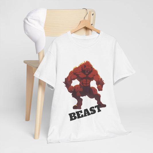 Beast Unisex Heavy Cotton Tee - Bold Graphic Tee for Fitness Enthusiasts