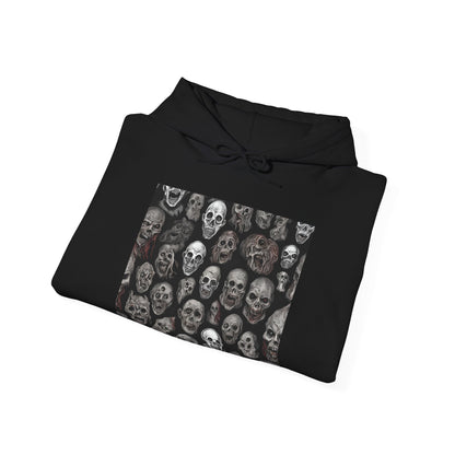 Graphic Skull Design Unisex Heavy Blend™ Hoodie - Edgy Streetwear for Halloween and Everyday Style