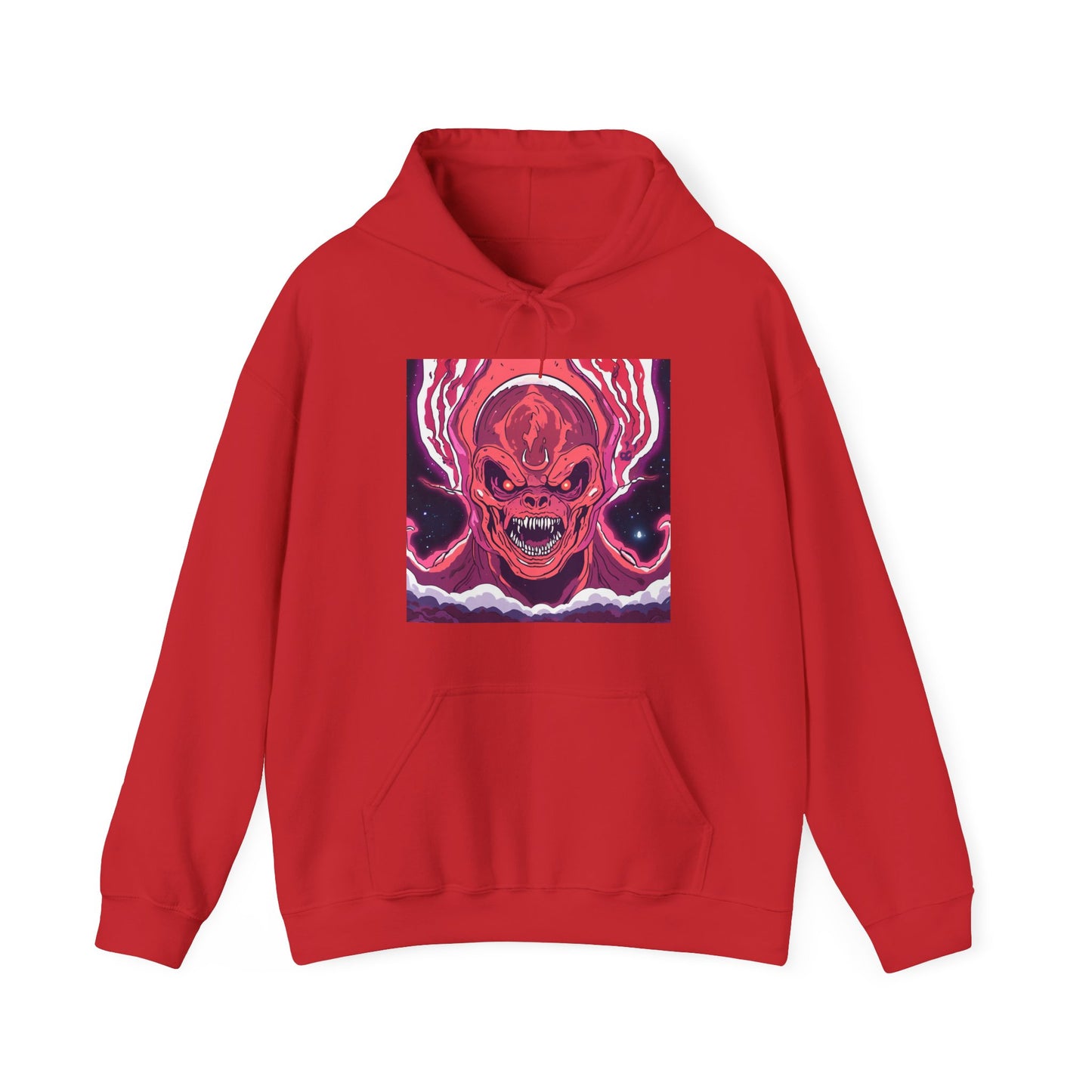 Unisex Heavy Blend™ Hooded Sweatshirt - Fiery Demon Design for Casual Wear