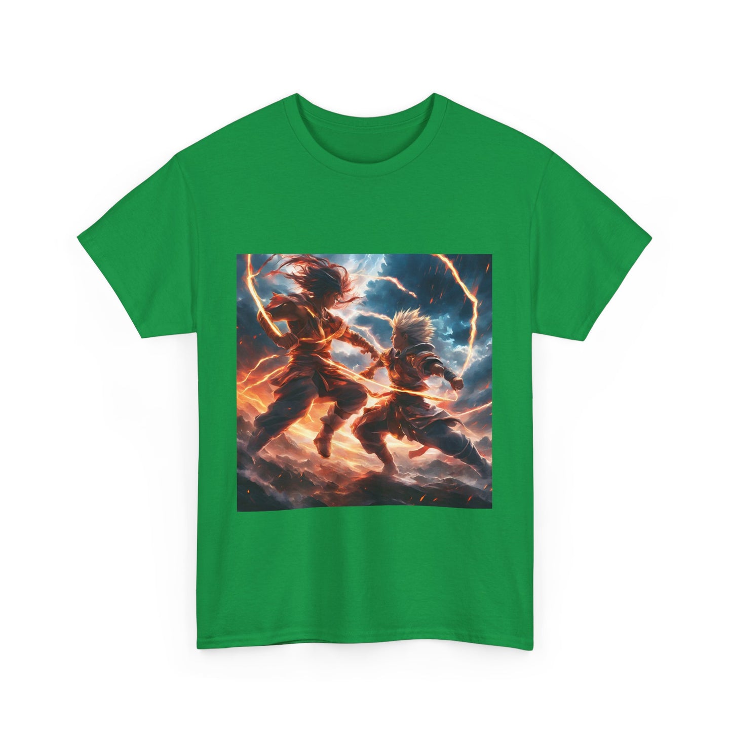 Epic Battle Unisex Heavy Cotton Tee - Vibrant Anime Design