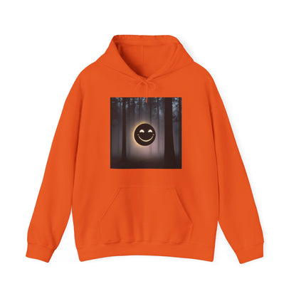 Smiley Moon Unisex Hoodie - Cozy Forest Vibes