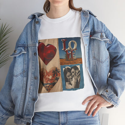 Vintage Love Unisex Heavy Cotton Tee - Casual Retro Graphic T-Shirt