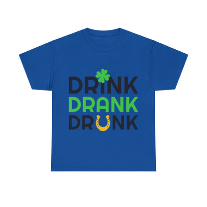 St. Patrick's Day Fun Unisex Tee - Drink Drank Drunk Design