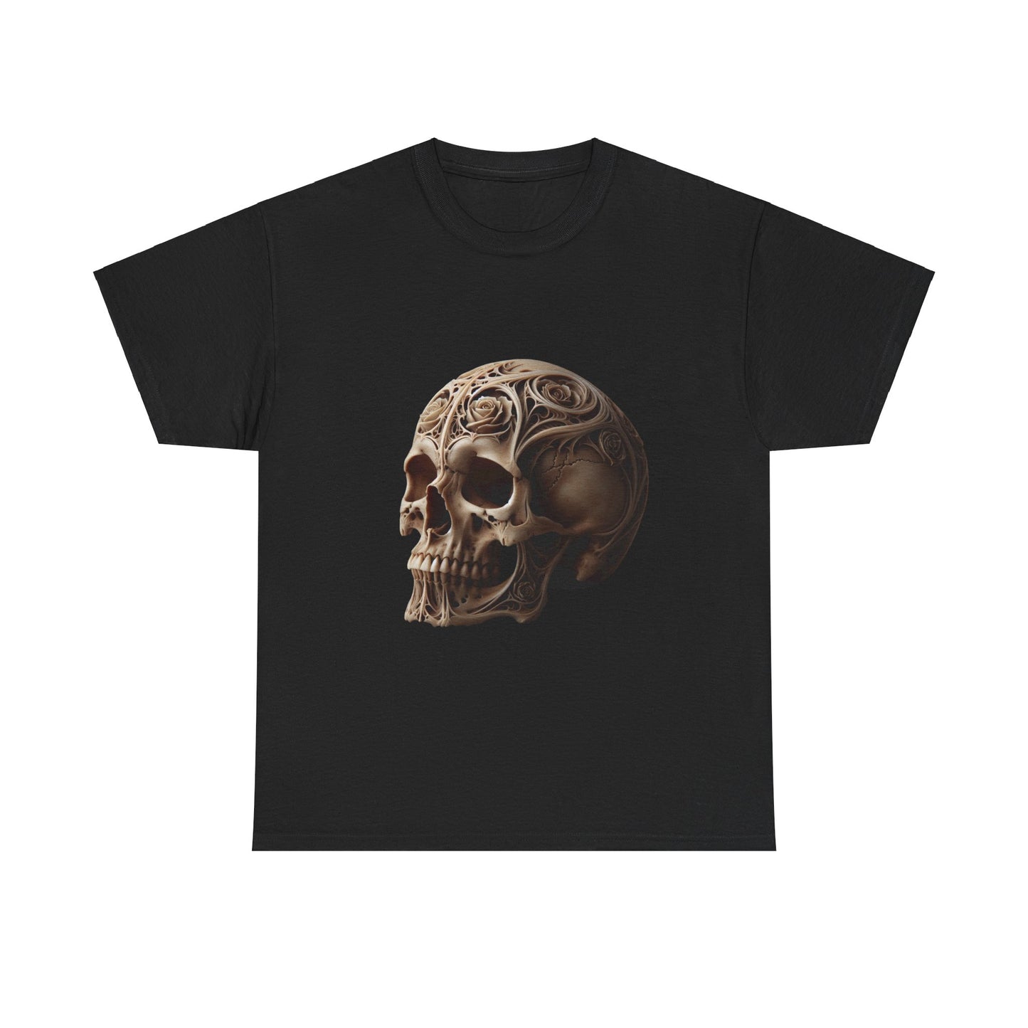 Skull Art Unisex Heavy Cotton Tee - Edgy Graphic T-Shirt for Casual Wear