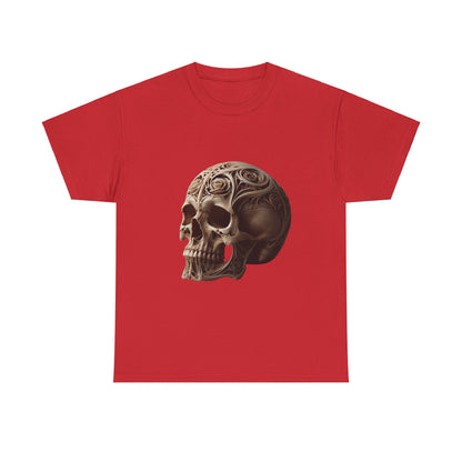 Skull Art Unisex Heavy Cotton Tee - Edgy Graphic T-Shirt for Casual Wear